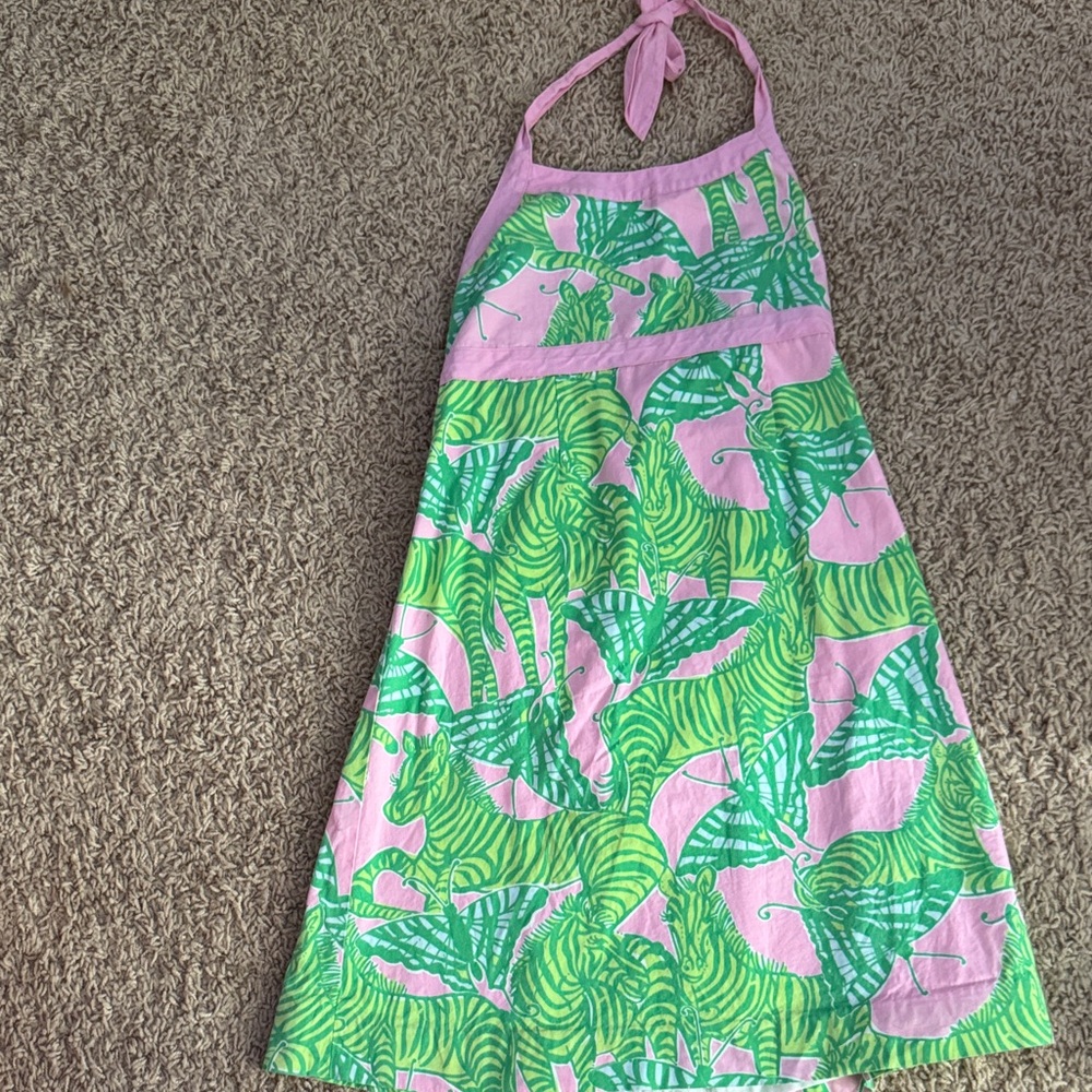 Lilly Pulitzer Pink and Green Tropical Dress